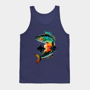 Carp fishing Sunset - fish lover - Solo Fishing Tank Top